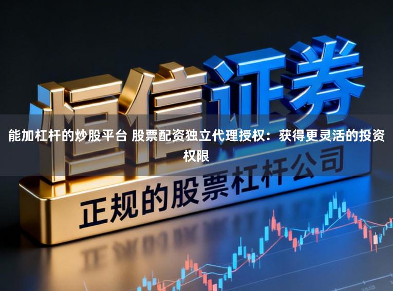能加杠杆的炒股平台 股票配资独立代理授权：获得更灵活的投资权限